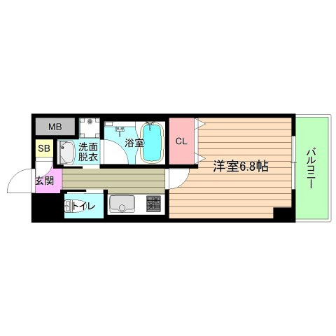 大阪市都島区都島本通３丁目の賃貸マンションの間取り