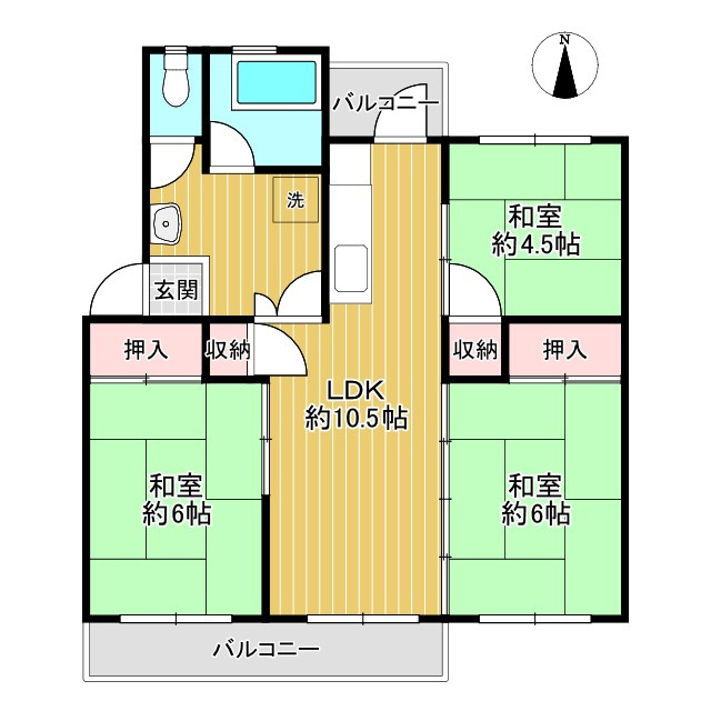 香里三井F住宅83号棟の間取り