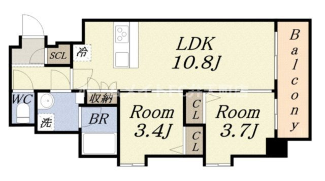 【間取り】 | スプランディッド弁天町DUE