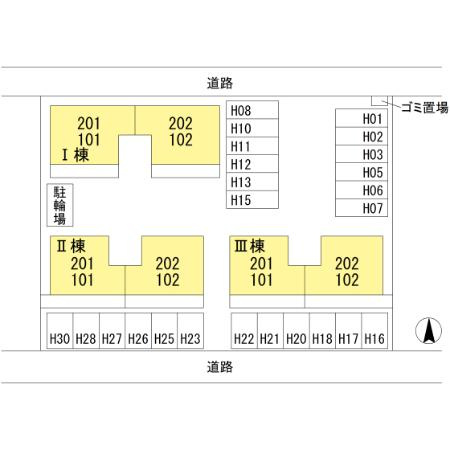 ハイツセリュー Ⅲ棟の区画図