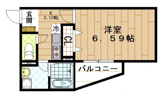 F+style横沼　(近大　一人暮らし)の間取り