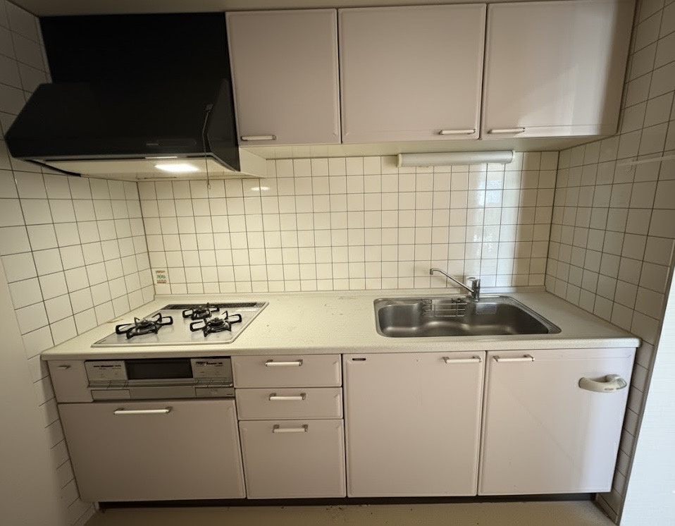 「リーセント双葉町 中古マンション」広さと立地が魅力！おすすめのゆったり3LDK♪のキッチン|4.3帖のシステムキッチン。豊富な収納で使い勝手が良好です。