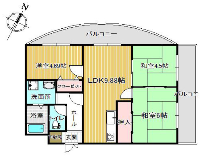 ベルレーブ本山の間取り