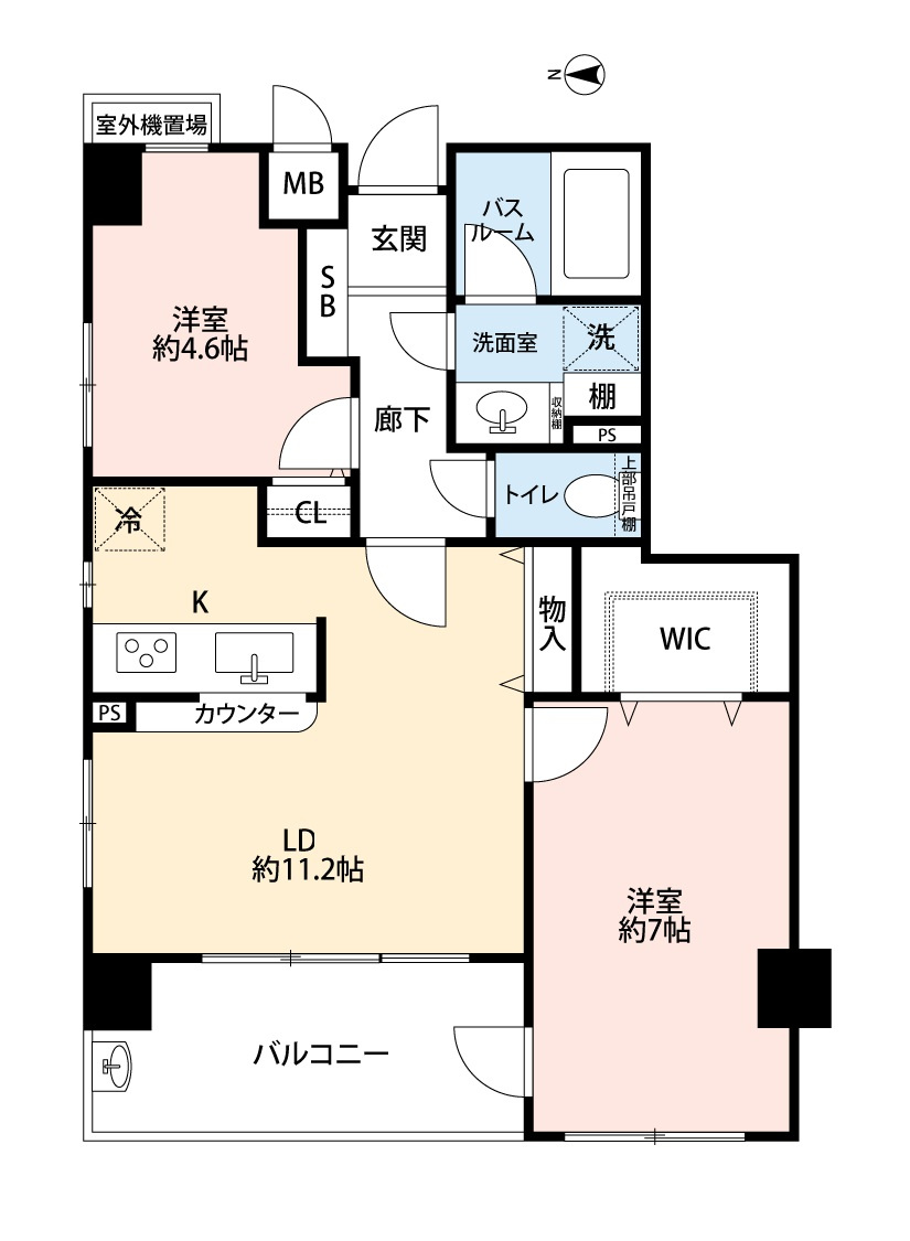セレッソコート南堀江マルティアの間取り