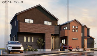 【外観パース】 | 相模原市当麻　新築分譲住宅　全2棟/今回販売1棟（１号棟） | 外観パース