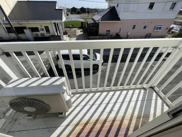 柳川市三橋町蒲船津のアパートのバルコニー