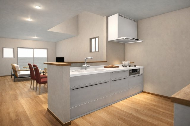 松川町Ⅱ　建築条件付土地の完成予想図|【LDK20帖/イメージパース】