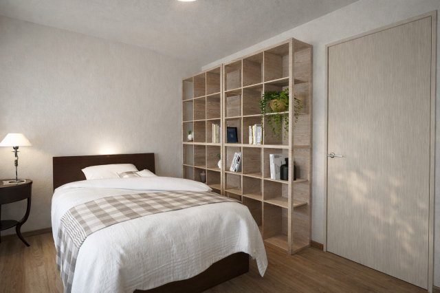 松川町Ⅱ　建築条件付土地の完成予想図|【北側洋室6帖/イメージパース】
