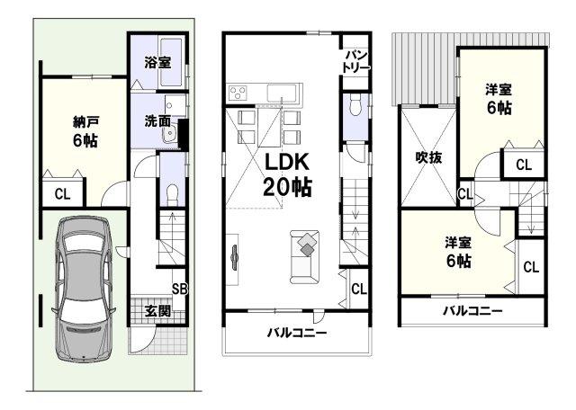 松川町Ⅱ　建築条件付土地の参考プラン