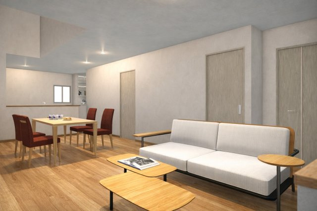 松川町Ⅱ　建築条件付土地の完成予想図|【LDK20帖/イメージパース】