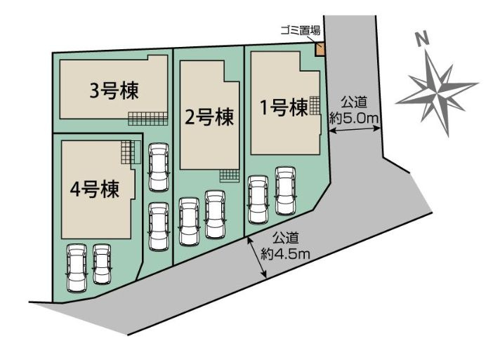 中央区宮下本町3丁目新築戸建て　4号棟の区画図|区画図「中央区宮下本町3丁目新築戸建て」