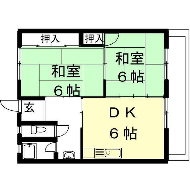 岐阜市加納青藤町２丁目のアパートの間取り