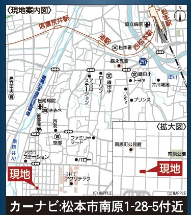 松本市南原1丁目　新築戸建の地図