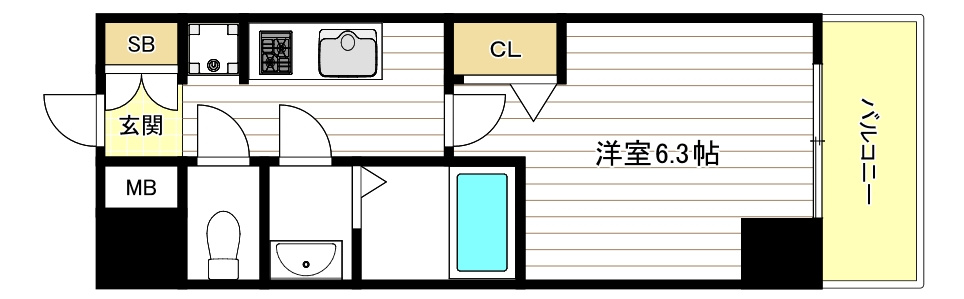 プレサンス難波クチュールの間取り
