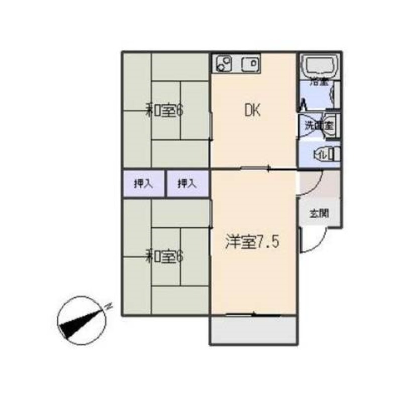 城前ハイツＡの間取り