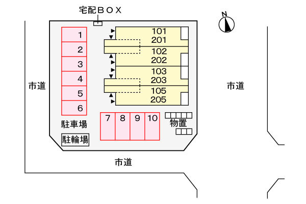 ラリック・ヒルＣの駐車場
