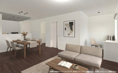 【完成予想図】 | 【LDK　イメージパース】
※画像は設計図面を基に作成したイメージです。