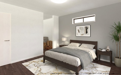 【完成予想図】 | 【主寝室　イメージパース】
※画像は設計図面を基に作成したイメージです。