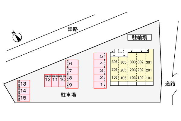 ベル　フルールの駐車場