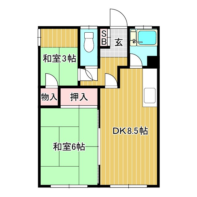 湖月マンション（北）の間取り