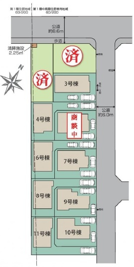新築一戸建て 所沢市東所沢和田　全11棟の区画図|全11棟