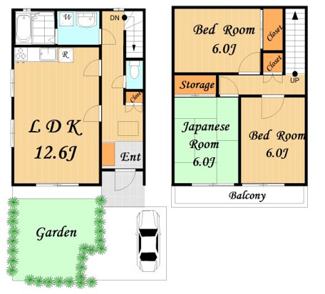【間取り】 | ブリージングタウン百草園E