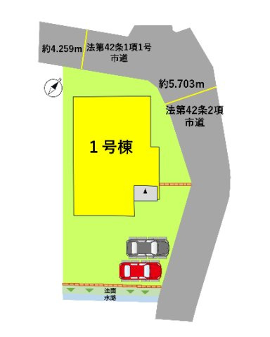 上益城郡益城町大字小池第1-1棟(1号棟)の区画図|配置図（1号棟）