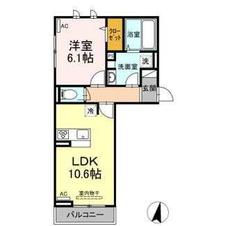 【間取り】 | 夢りんどうⅥ | 1LDK