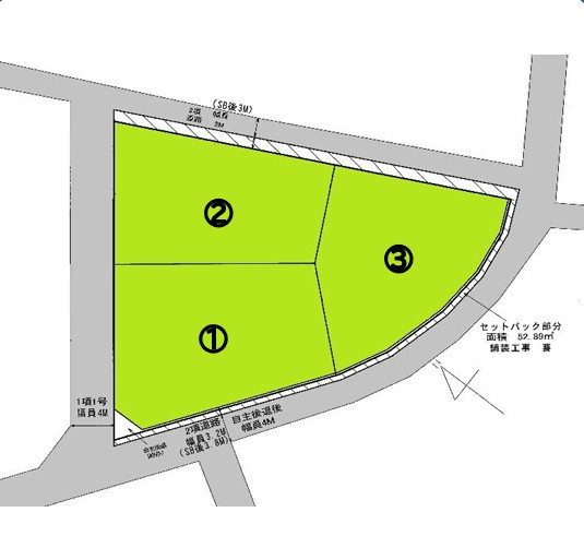 前橋市駒形町　売地　2号地の区画図