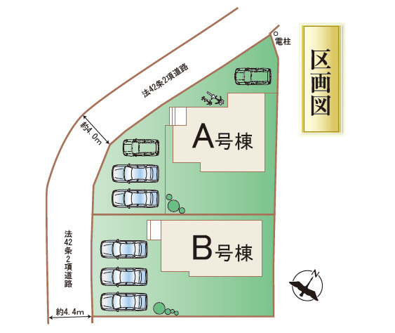 ハートフルタウン／北区龍田弓削１丁目176番／１号棟の区画図