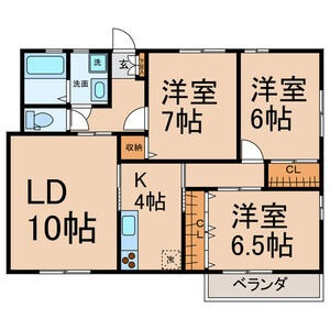 ハイツ浅井（上六名）の間取り