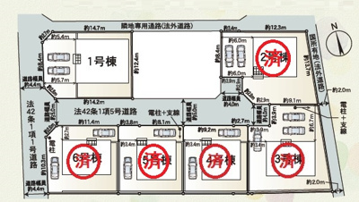 【区画図】 | クレイドルガーデン宇部市際波第６ ２期（１号棟）