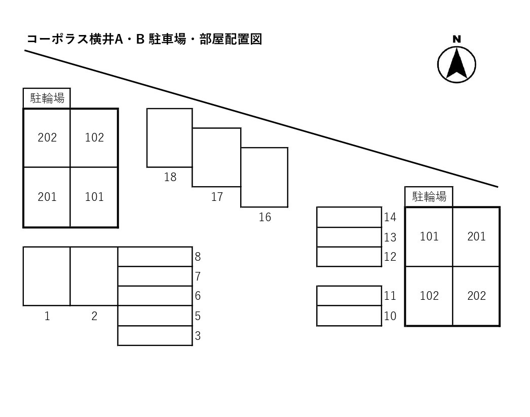 コーポラス横井B棟の区画図