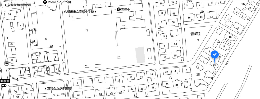 久留米市青峰2丁目土地の地図
