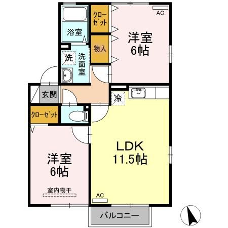 メゾンクオーレ Ａの間取り