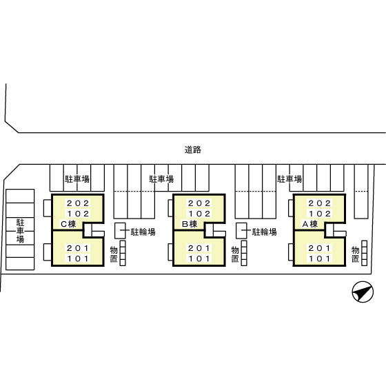 メゾンクオーレ Ａの区画図