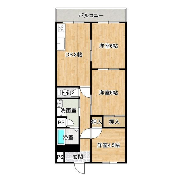 プレアール白水の間取り