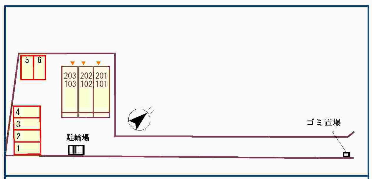 プレ・アビタシオン土浦Ⅳの区画図|駐車場