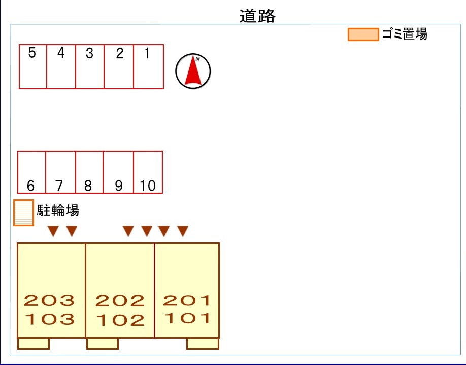 マーベラスＡの区画図|駐車場