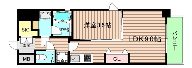 大阪市旭区森小路１丁目の賃貸マンションの間取り