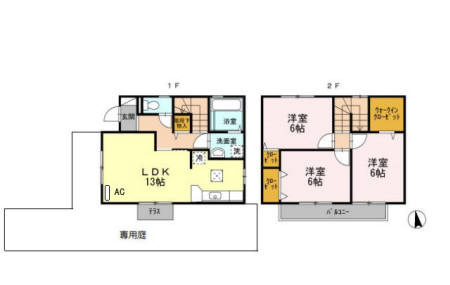 柚垣様戸建借家Ⅲの間取り