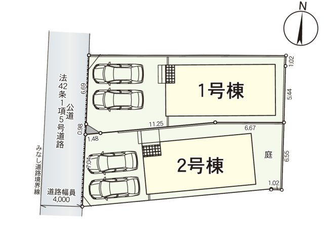 福岡市城南区干隈1丁目第4-2棟（1号棟）の区画図|配置図（1号棟）