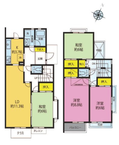 昭島市田中町３丁目の中古タウンハウス