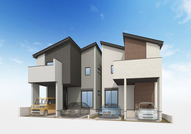 福岡市西区愛宕3丁目【1号棟】　新築戸建の外観パース|外観パースです