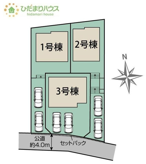 【区画図】 | 取手市台宿1丁目　新築戸建　3号棟 | 家計に優しく、経済的な都市ガス(^O^)
（3号棟）