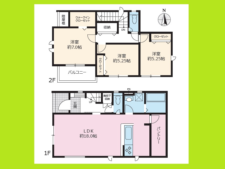 北名古屋市六ツ師女夫越の新築一戸建の間取り|◇２号棟◇　