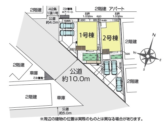 【区画図】 | 鶴ヶ島市下新田　全2棟　1号棟 | 1号棟
