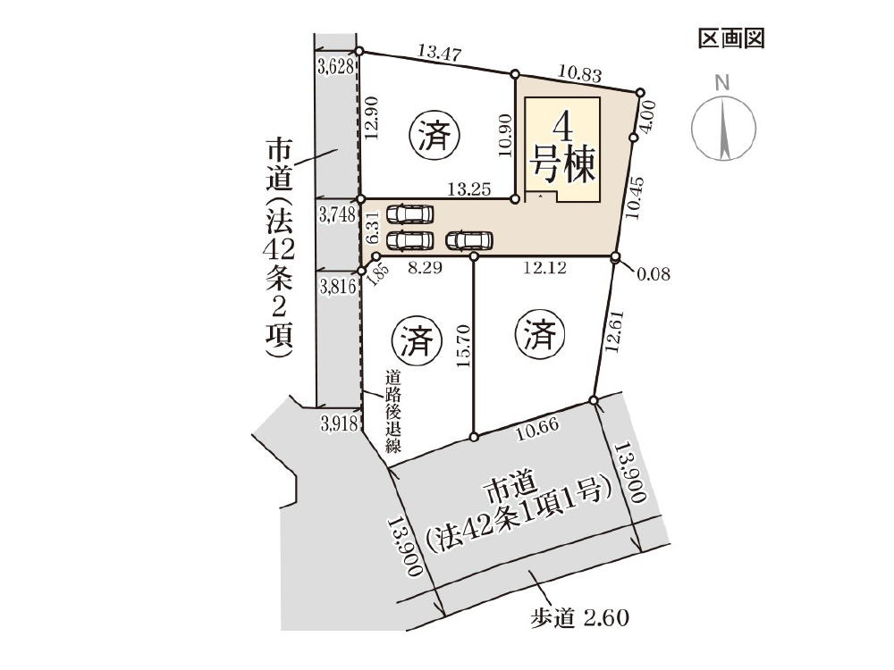 Livele Garden.S総社市清音上中島第10 新築分譲住宅 全4棟 4号棟の区画図