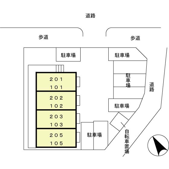 春日井市下市場町６丁目のアパートの駐車場