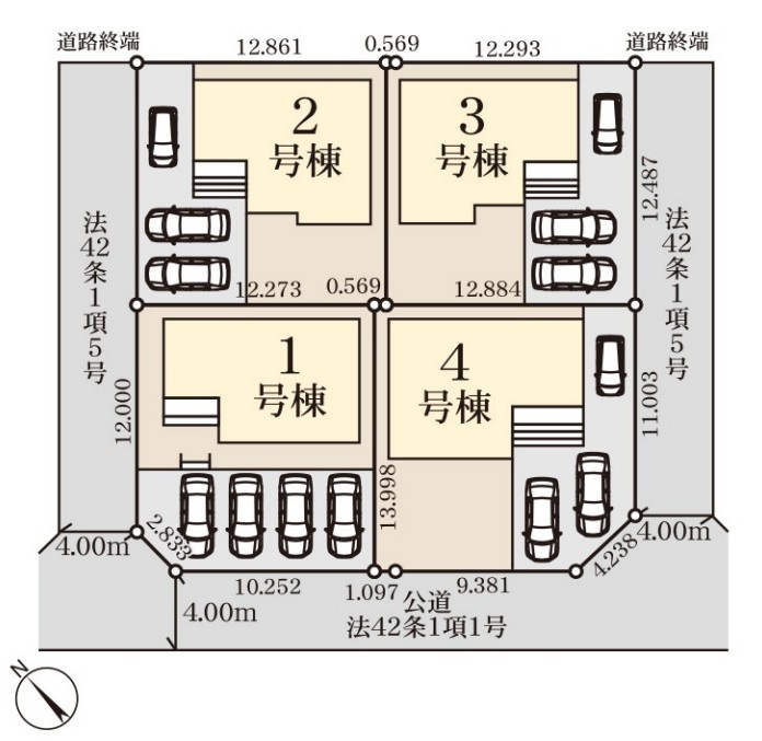 Livele Garden.S　深谷東方第2の区画図|図面と現況が異なる場合、現況を優先とします。【4号棟】